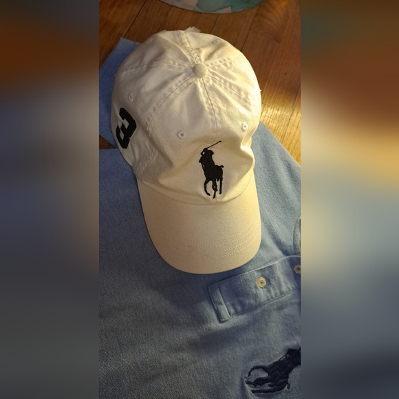 Polo Ralph Lauren White Baseball Cap. Adjustable Leather Strap. - Picture 1 of 7